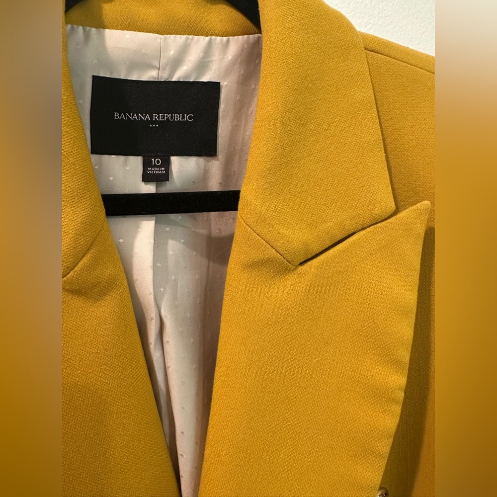 Banana Republic Golden Yellow Double Breasted Blazer Size 10